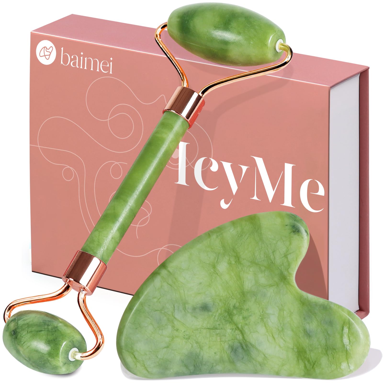 Gua Sha und Gesichtsroller Tool Jade Roller Gesichts